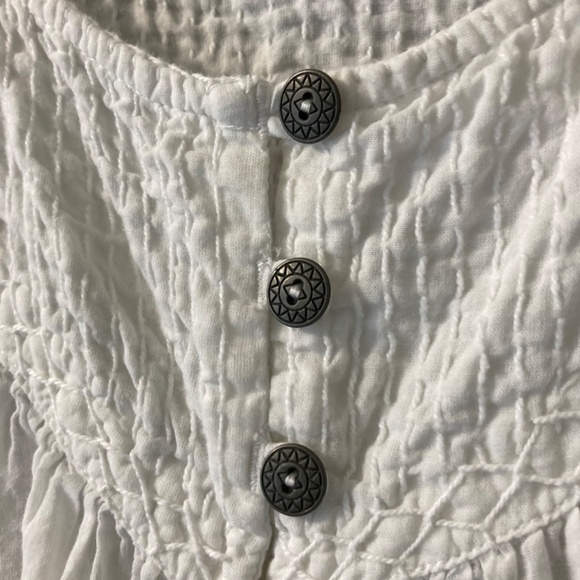 We The Free smocked sheer button up blouse - Picture 9 of 11
